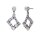 Konplott - Matrix - white, antique silver, earring stud dangling