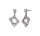 Konplott - Matrix - white, antique silver, earring stud dangling