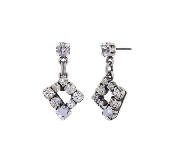 Konplott - Matrix - white, antique silver, earring stud dangling