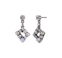 Konplott - Matrix - white, antique silver, earring stud...