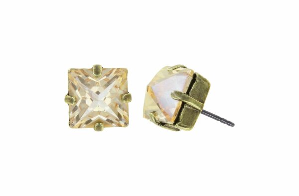 Konplott - Punk Classics - beige, antique brass, earring stud