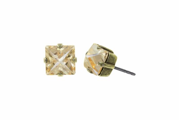 Konplott - Punk Classics - beige, antique brass, earring stud