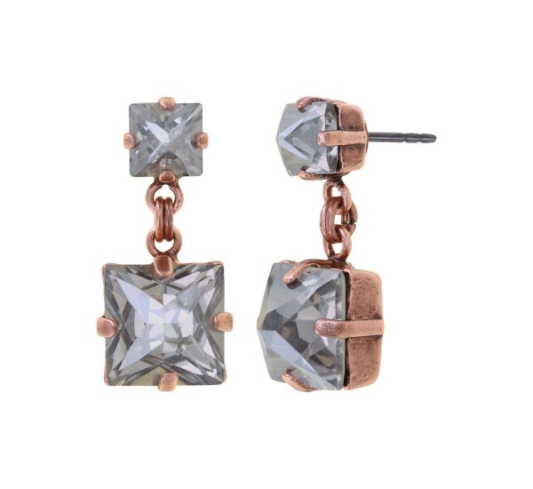 Konplott - Punk Classics - grey, antique copper, earring stud dangling