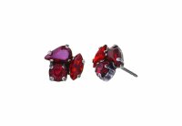 Konplott - Ballroom - red, dark antique silver, earring stud