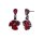 Konplott - Ballroom - Rot, dunkles Antiksilber, Ohrringe mit Stecker und Hängelement