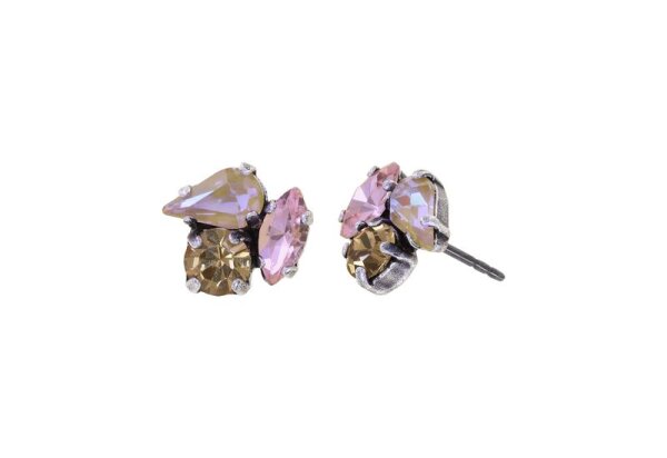 Konplott - Ballroom - pastel multi, antique silver, earring stud