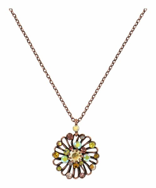 Konplott - Distel - yellow, antique copper, necklace pendant