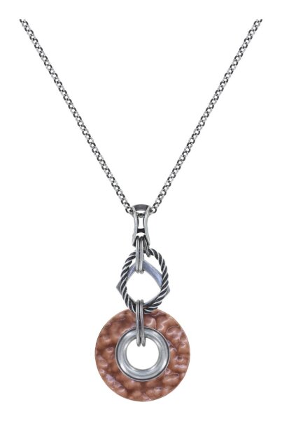 Konplott - Elements in Concert - silver/copper/brass, antique brass/antique silver/antique copper, necklace pendant, long