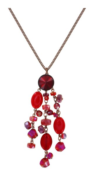 Konplott - Jelly Flow - red, antique copper, necklace pendant