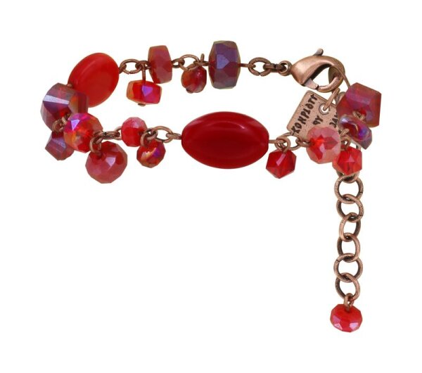 Konplott - Jelly Flow - red, antique copper, bracelet
