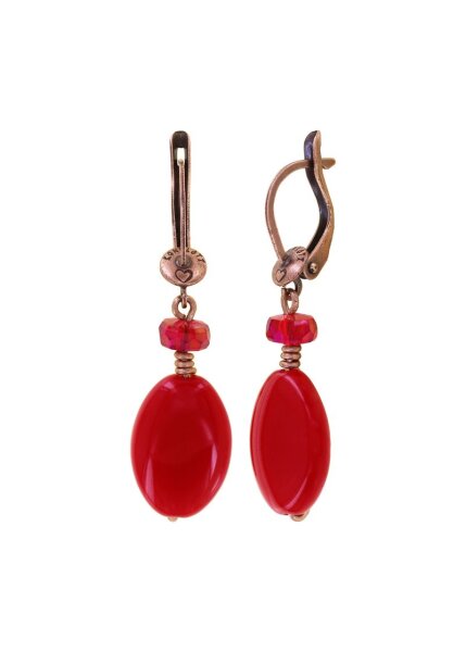 Konplott - Jelly Flow - red, antique copper, earring dangling