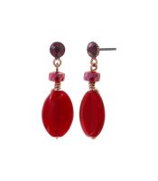 Konplott - Jelly Flow - red, antique copper, earring stud...