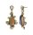 Konplott - Gorgeous - brown/green, antique brass, earring stud dangling