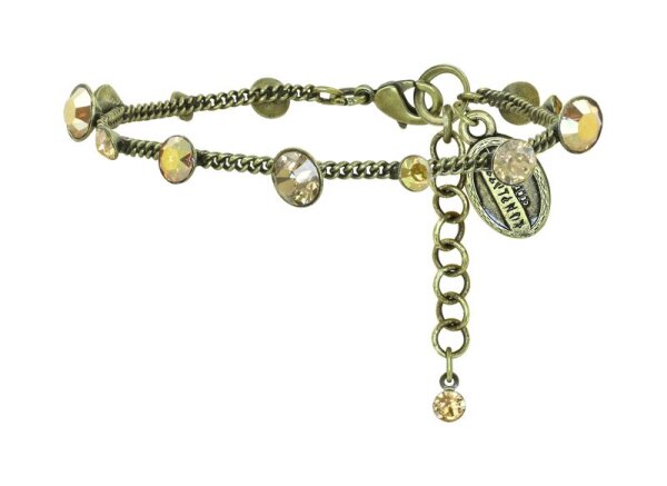 Konplott - Gorgeous - brown/green, antique brass, bracelet