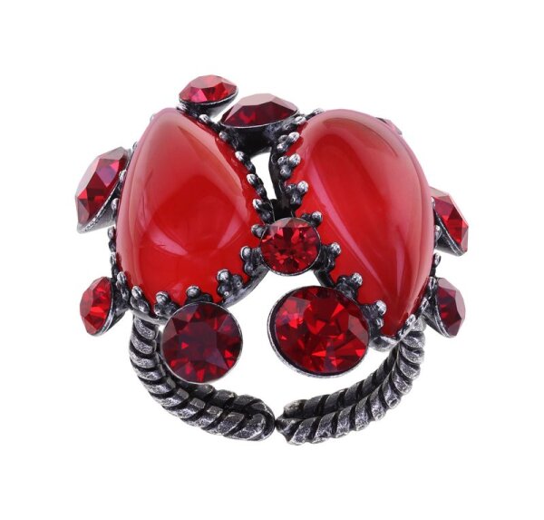 Konplott - Gorgeous - red, dark antique silver, ring