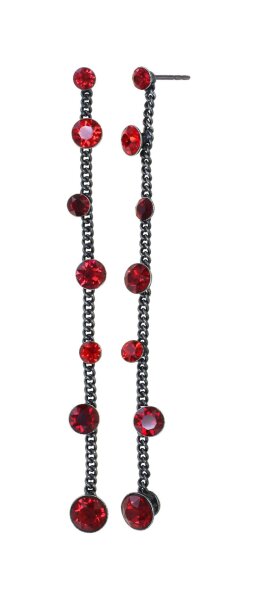 Konplott - Gorgeous - red, dark antique silver, earring stud dangling