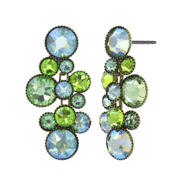 Konplott - Water Cascade - green, antique brass, earring