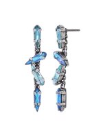 Konplott - Jumping Drops - blue, antique silver, earring