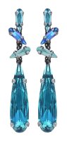 Konplott - Jumping Drops - blue, antique silver, earring