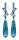 Konplott - Jumping Drops - blue, antique silver, earring