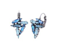 Konplott - Jumping Drops - blue, antique silver, earring...