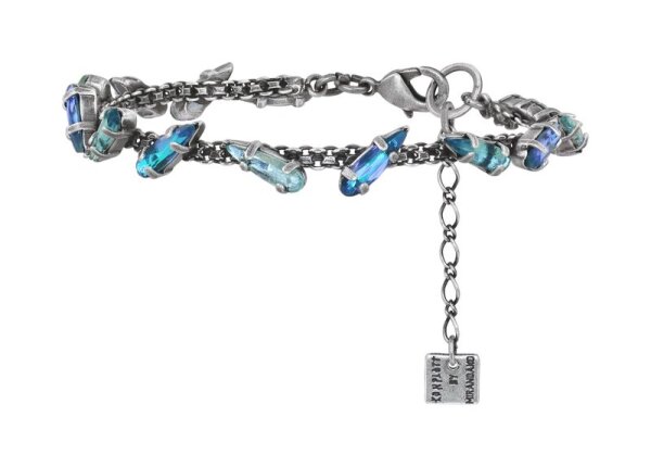 Konplott - Jumping Drops - blue, antique silver, bracelet