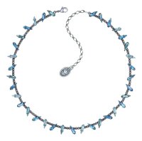 Konplott - Jumping Drops - blue, antique silver, necklace