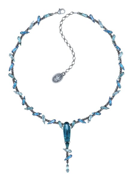 Konplott - Jumping Drops - blue, antique silver, necklace Y