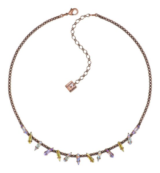 Konplott - Jumping Drops - yellow/lila, antique brass, necklace