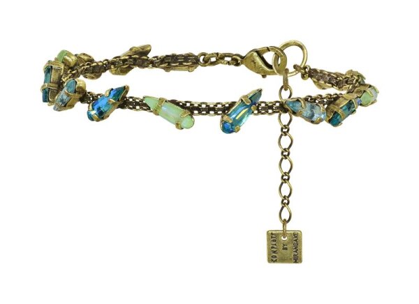 Konplott - Jumping Drops - green, antique brass, bracelet