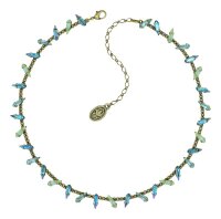 Konplott - Jumping Drops - green, antique brass, necklace