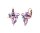 Konplott - Jumping Drops - beige/lila, antique brass, earring eurowire