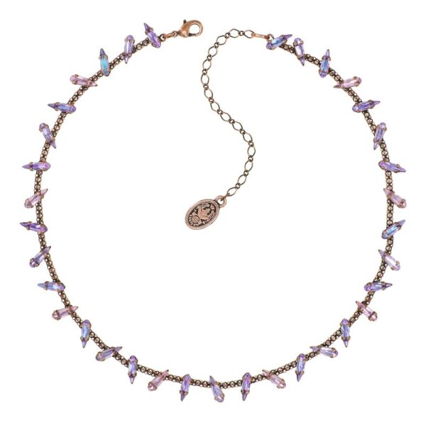 Konplott - Jumping Drops - beige/lila, antique brass, necklace