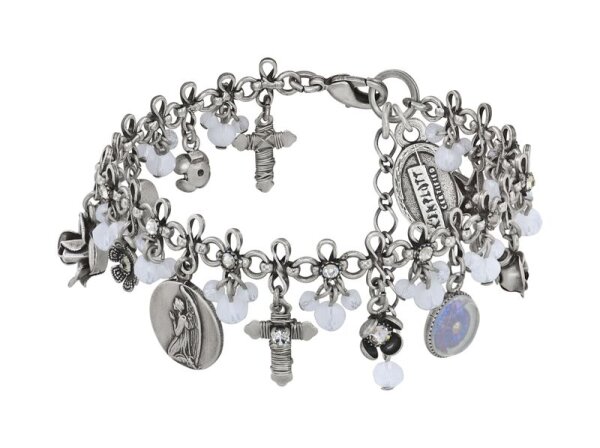 Konplott - Love, Hope and Destiny - white, light antique silver, bracelet