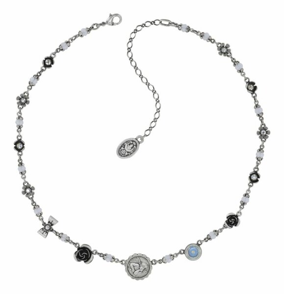 Konplott - Love, Hope and Destiny - Weiß, helles Antiksilber, Halskette