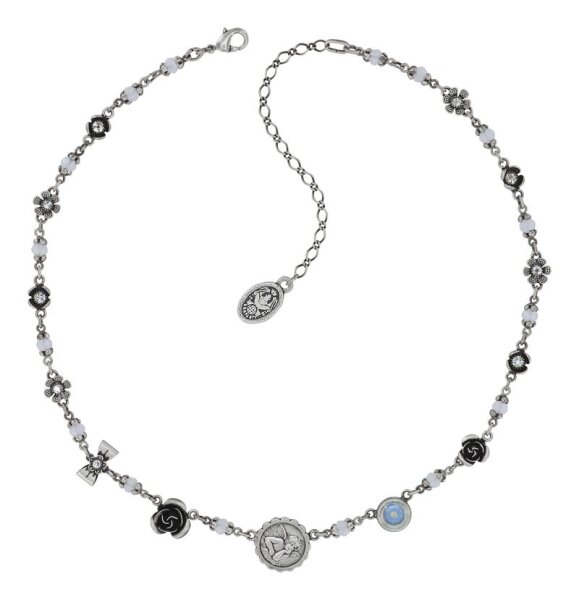 Konplott - Love, Hope and Destiny - white, light antique silver, necklace
