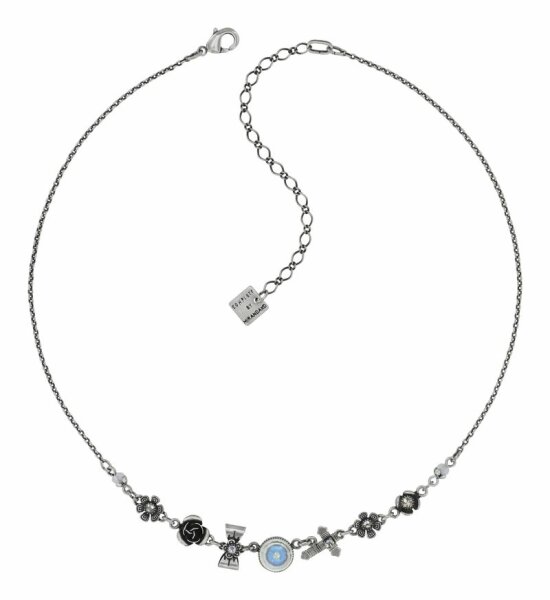 Konplott - Love, Hope and Destiny - white, light antique silver, necklace
