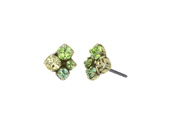 Konplott - Mytrix (II) - green, antique silver, earring stud