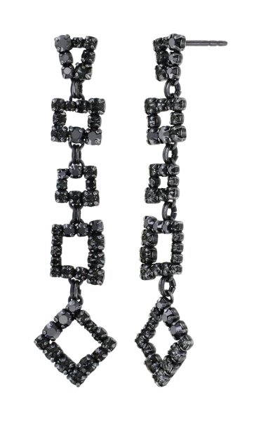Konplott - Mytrix (II) - black, dark antique silver, earring stud dangling