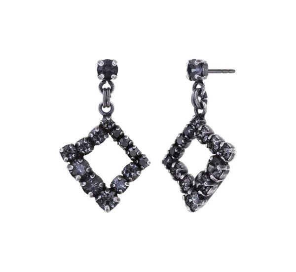 Konplott - Mytrix (II) - black, dark antique silver, earring stud dangling