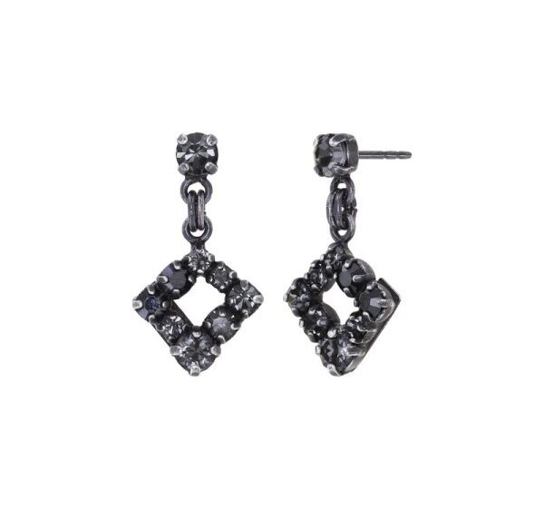 Konplott - Mytrix (II) - black, dark antique silver, earring stud dangling