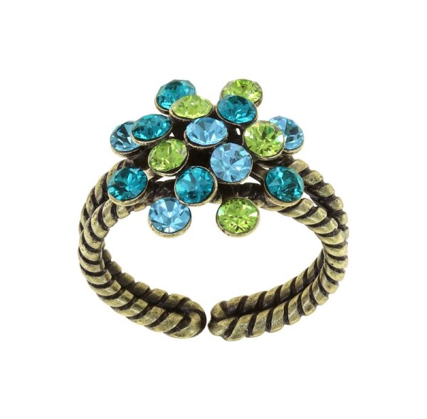Konplott - Magic Fireball - blue/green, antique silver, ring mini