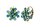 Konplott - Magic Fireball - blue/green, antique silver, earring eurowire mini