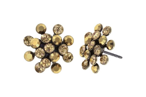 Konplott - Magic Fireball - brown, antique silver, earring stud mini