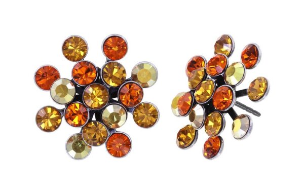 Konplott - Magic Fireball - orange, antique silver, earring stud