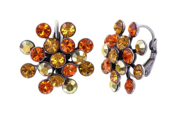 Konplott - Magic Fireball - orange, antique silver, earring eurowire
