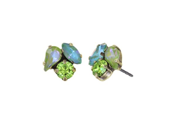 Konplott - Ballroom - green, antique brass, earring stud