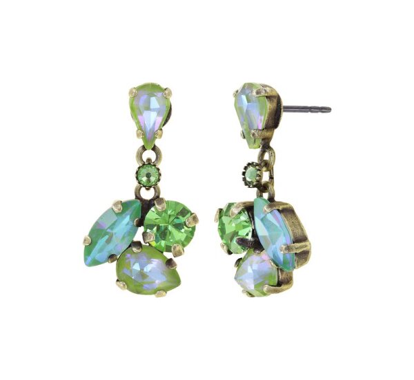 Konplott - Ballroom - green, antique brass, earring stud dangling