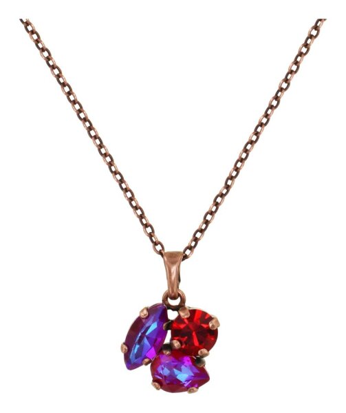 Konplott - Ballroom - red/pink, antique copper, necklace pendant
