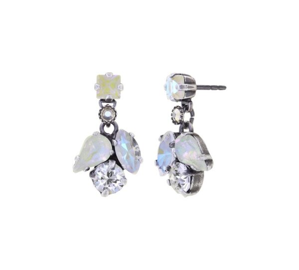 Konplott - Ballroom - white, antique silver, earring stud dangling